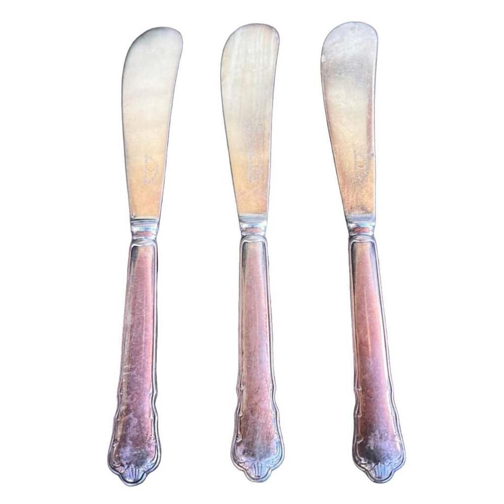 GULDSMEDS A.B. Extra Prima NS ALP Silverplate Butter Spreaders Knives Set of 3